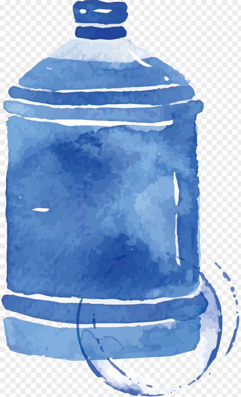 Creative Bucket Watercolor Painting PNG