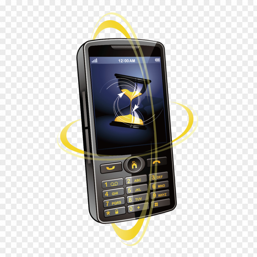 Vector Mobile Phone And Curves La Garde Service PNG