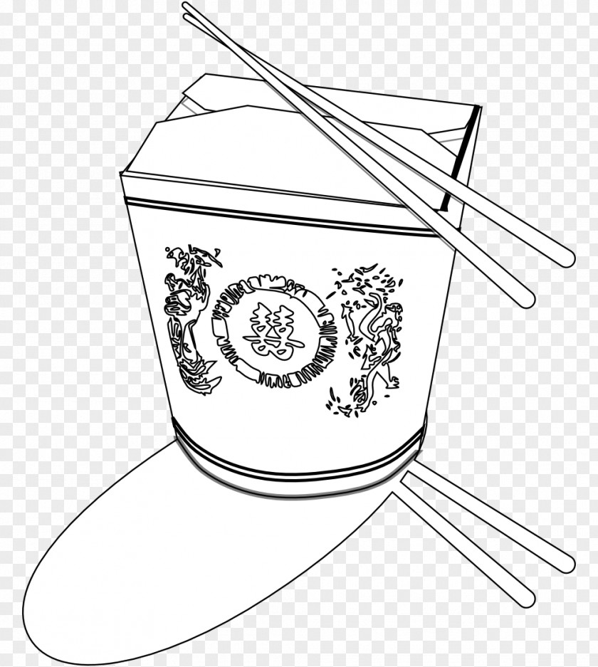 Chinese Cuisine Fast Food Line Art Black And White Clip PNG