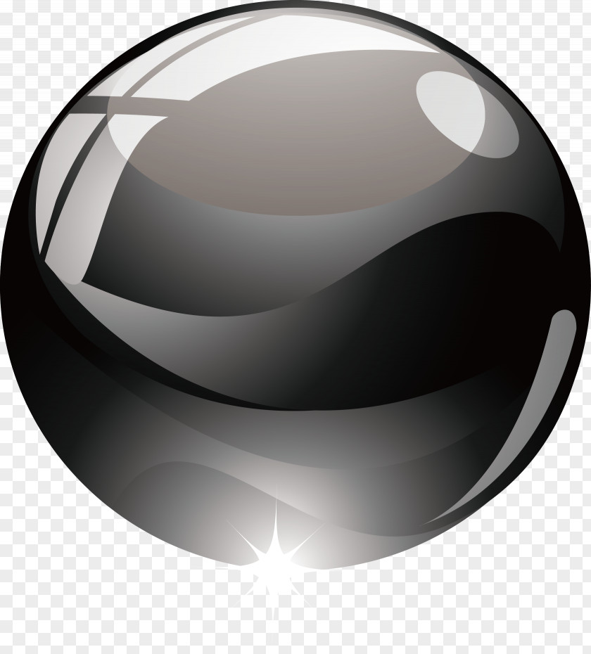 Creative Black Crystal Ball Sphere Icon PNG