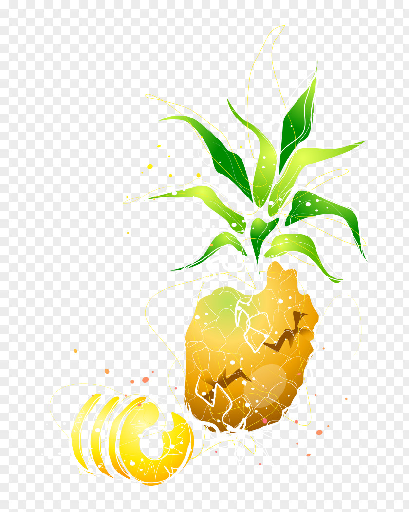 Hand Drawn Cartoon Yellow Pineapple Download Clip Art PNG