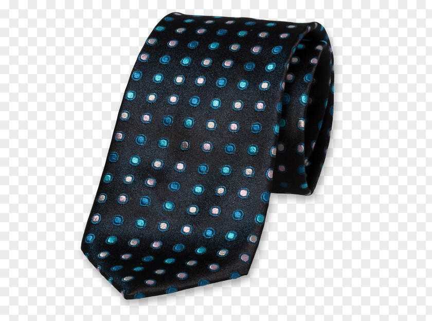 Necktie Blue Polka Dot Black Tie Silk PNG