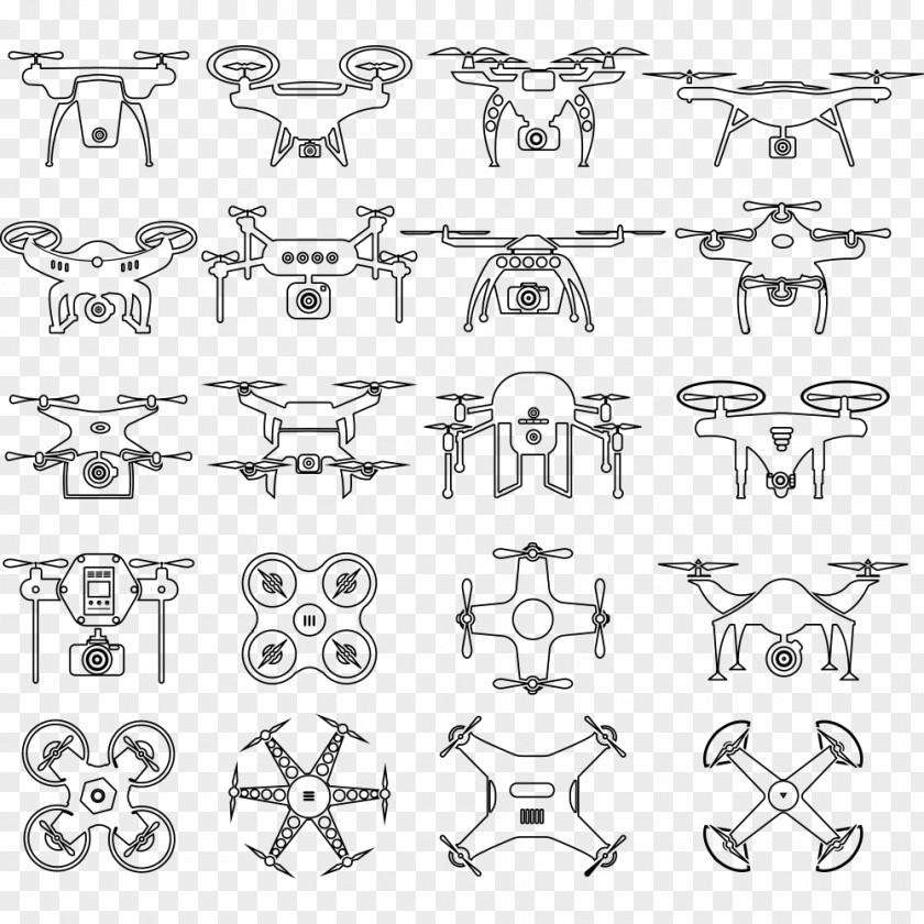 UAV Airplane Aircraft Unmanned Aerial Vehicle Illustration PNG
