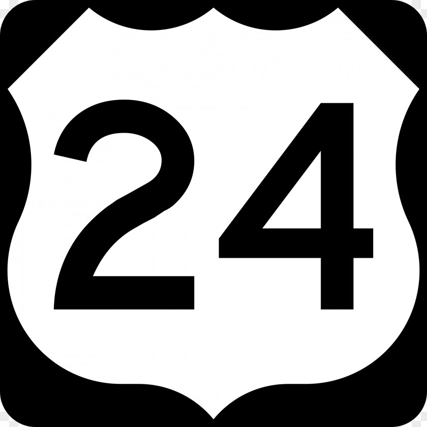 24 U.S. Route In Illinois Interstate 25 Road US Numbered Highways PNG