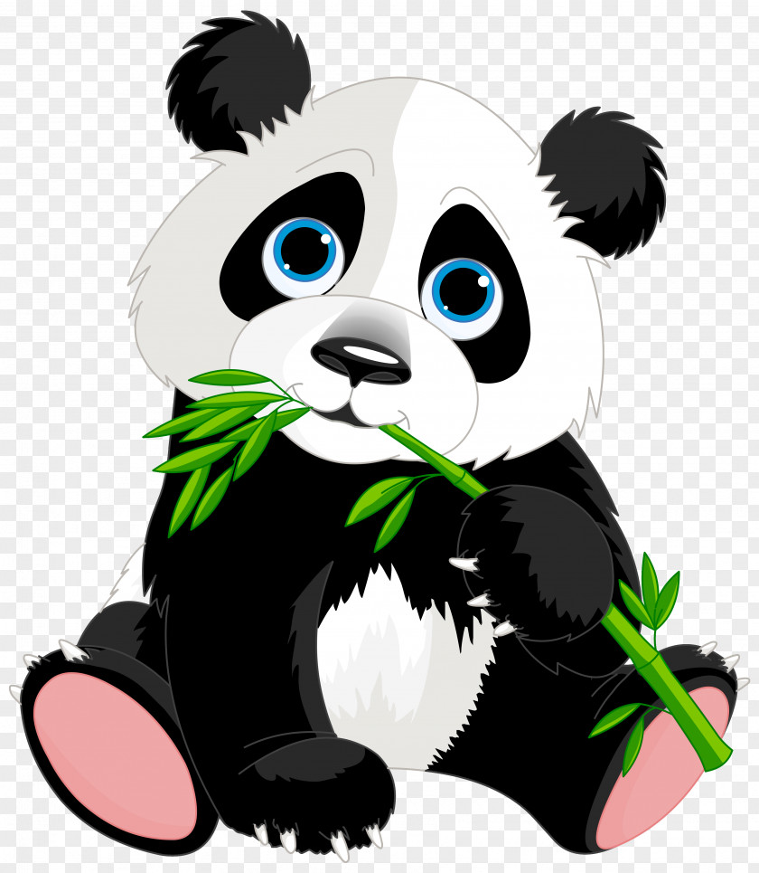 Cute Panda Cartoon Clipart Image Giant Red Illustrations Clip Art PNG