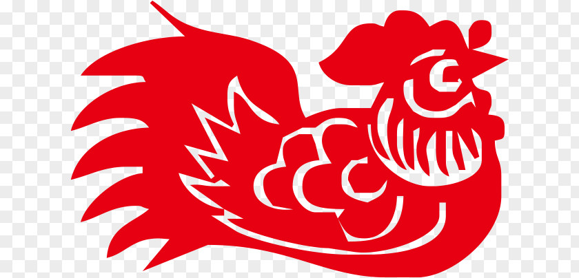 Decoupage Rooster Papercutting Chinese Paper Cutting New Year Chicken PNG