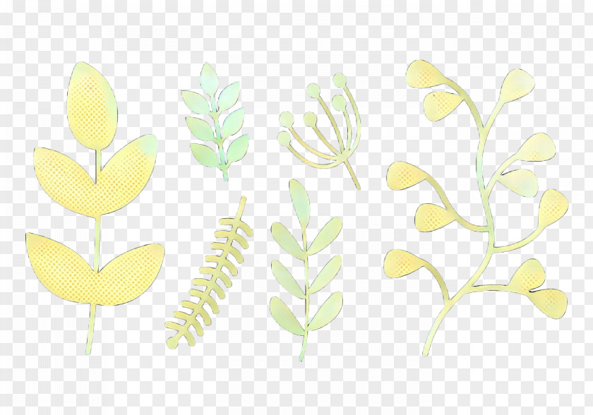 Floral Design Plant Stem Leaf Font PNG