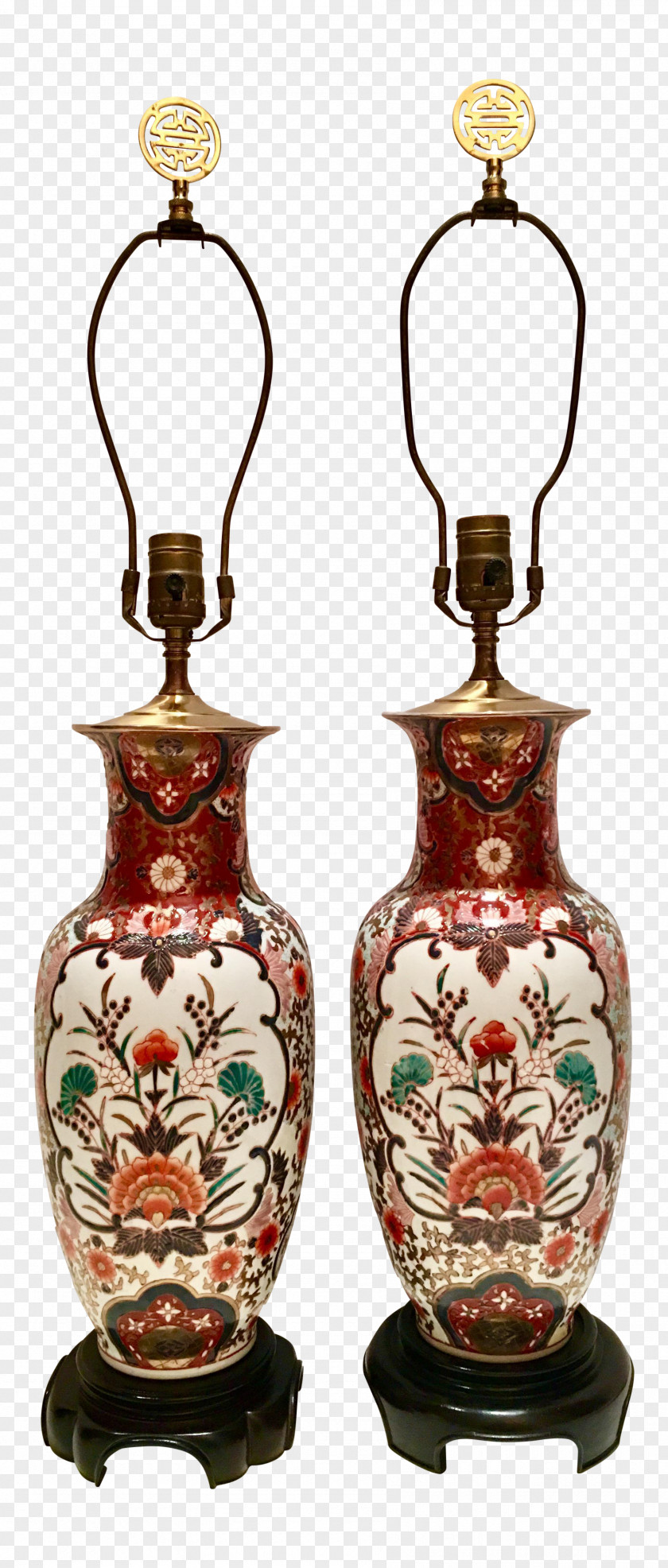 Hand Painted Lamp Vase Porcelain Urn PNG