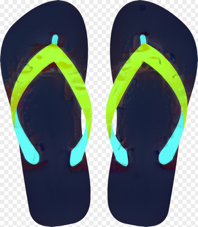 Electric Blue Teal Flipflops PNG