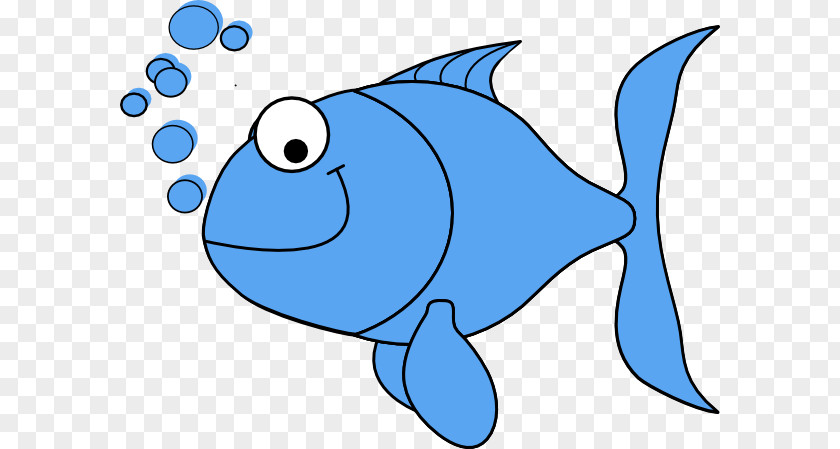 Cartoon Fish One Fish, Two Red Blue Bluefish Clip Art PNG