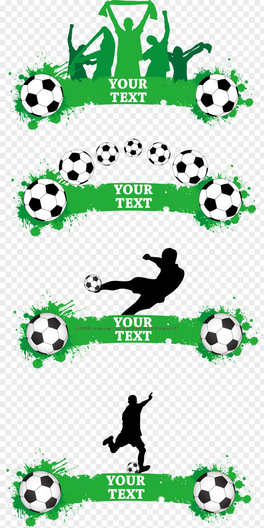 Football Theme Banner Vector PNG