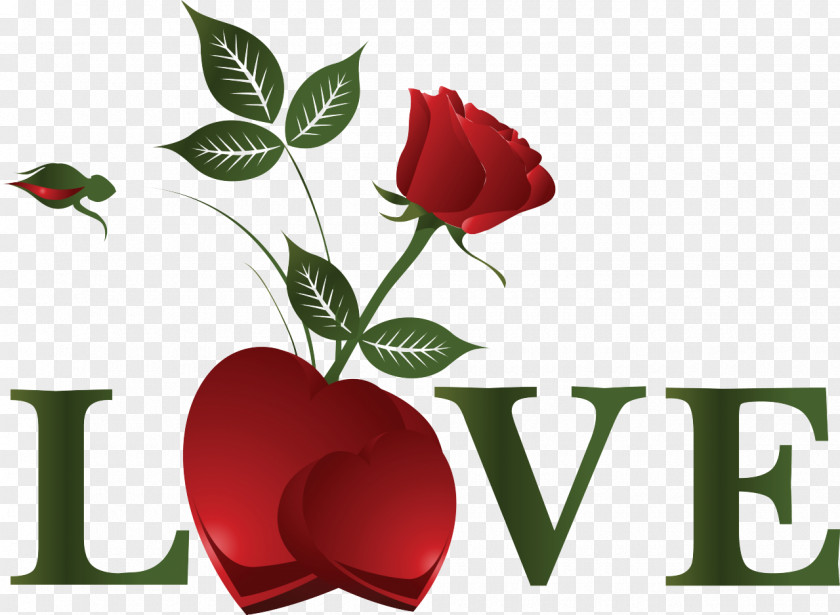 Lovely Text Valentine's Day Heart Clip Art PNG