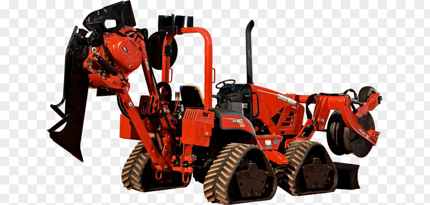 Ditch Witch Backhoe Tractor Heavy Machinery Trencher PNG