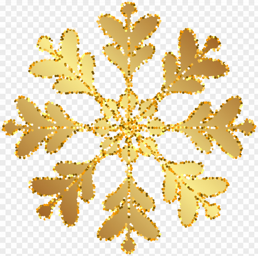 Gold Snowflake Transparent Clip Art Image PNG