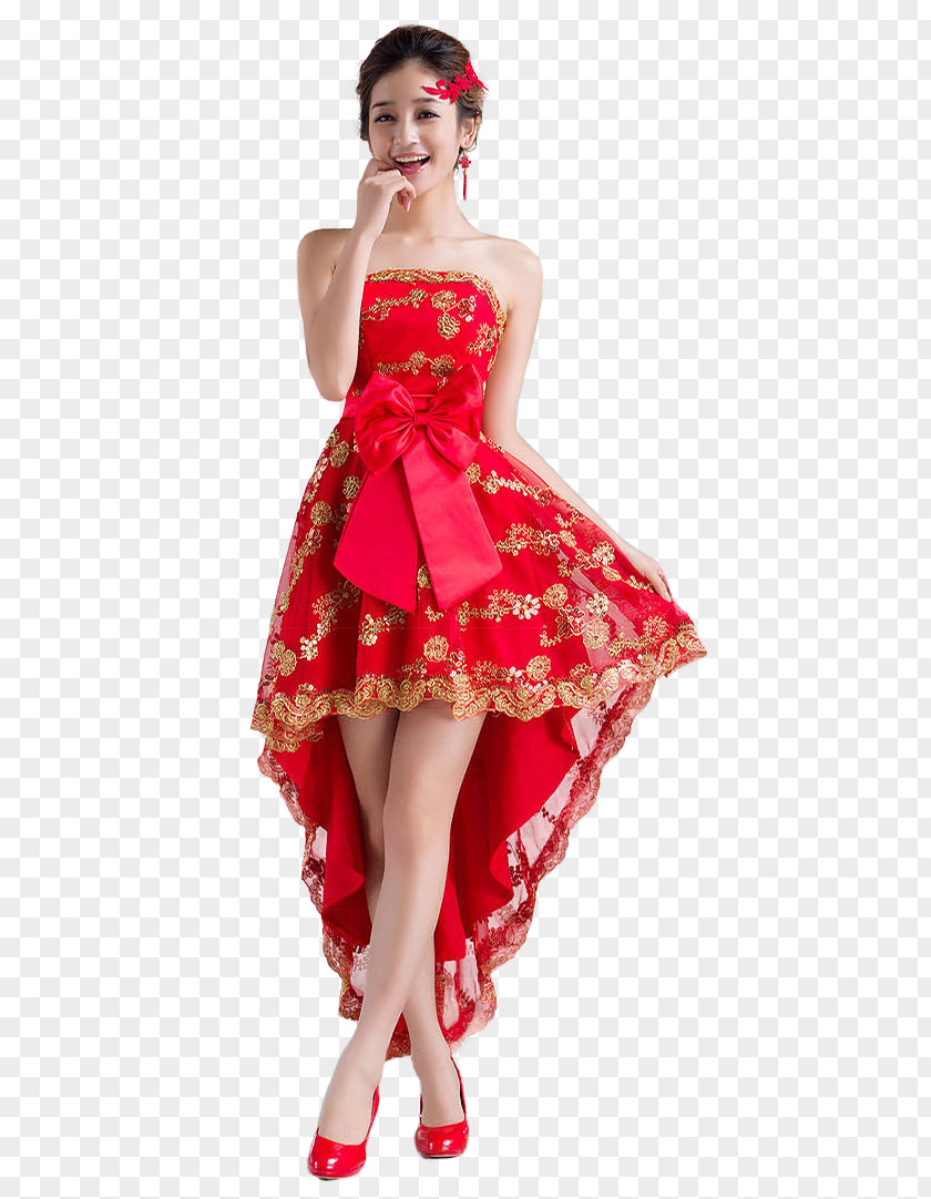 Women In Red Model Photography Chinese New Year Facial Expression Surprise PNG