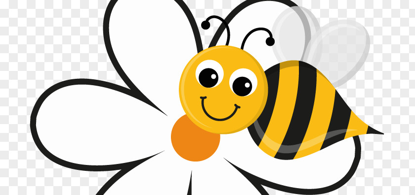Bee Reading Insect Flower Clip Art PNG