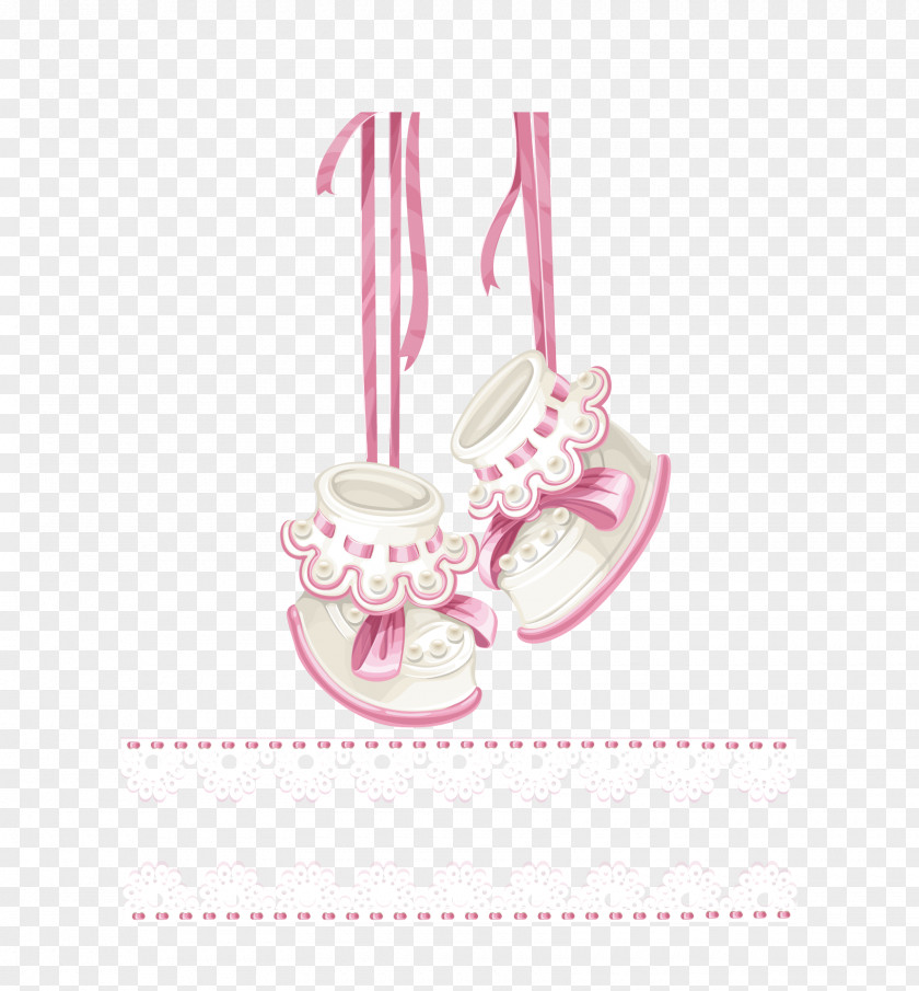 Vector Pink Shoes Wedding Invitation Baby Shower Infant Clip Art PNG
