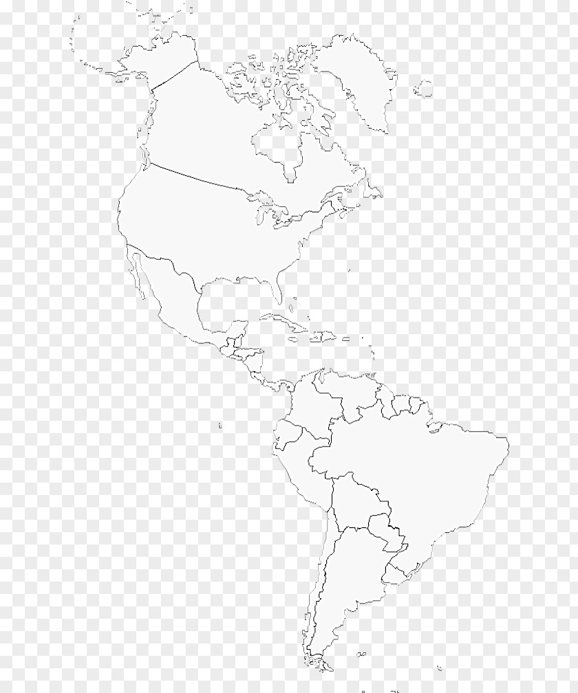 Map North America Line Art White Sketch PNG