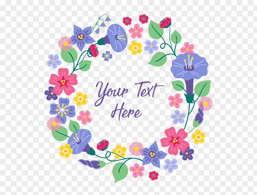 Flower Floral Design Wreath Illustration Text PNG