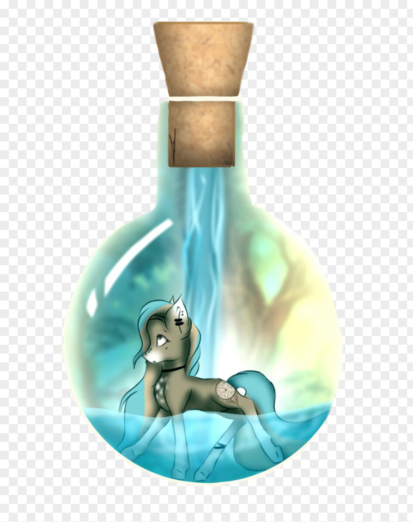 Glass Bottle Turquoise PNG