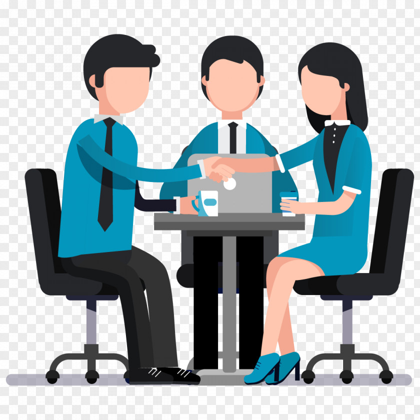 Table Recruiter Interview Cartoon PNG