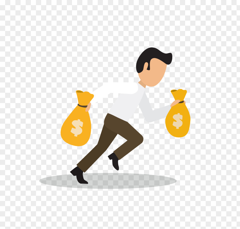 Take The Purse-run Business Man Vector Money Bag Icon PNG