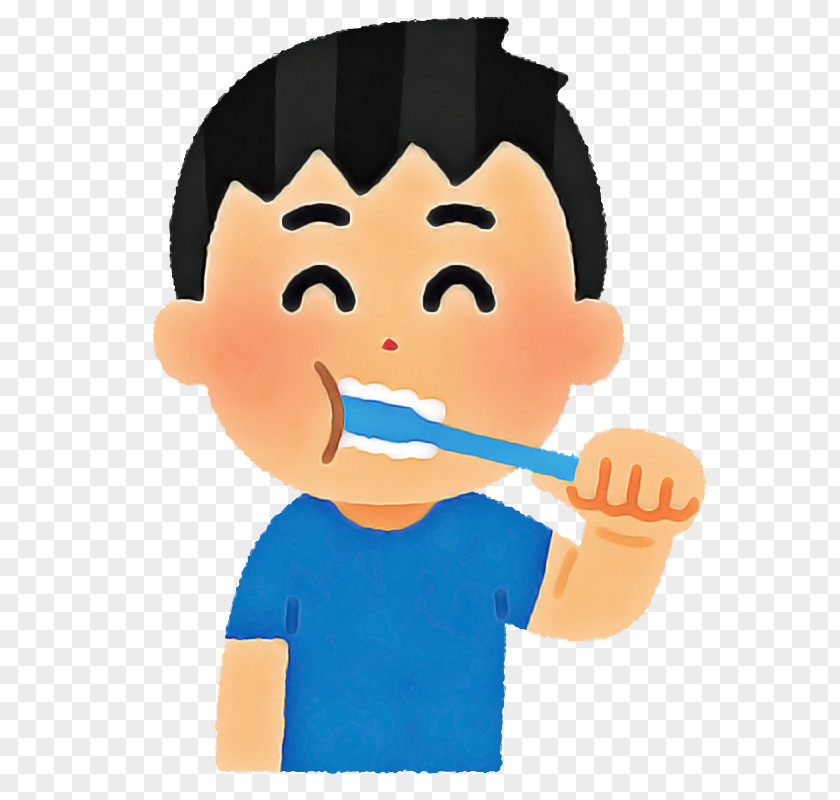 Cartoon Tooth Brushing Child PNG