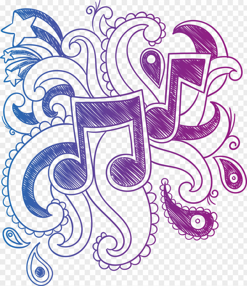 Hand-painted Pattern Vector Notes Musical Note Drawing Pencil PNG