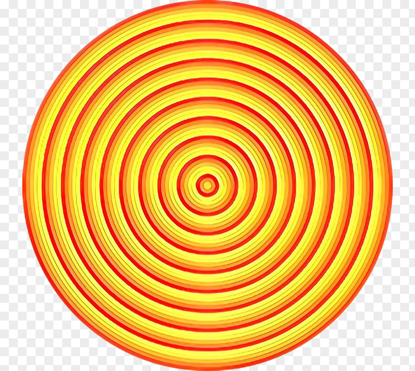 Yellow Circle Line Spiral Target Archery PNG