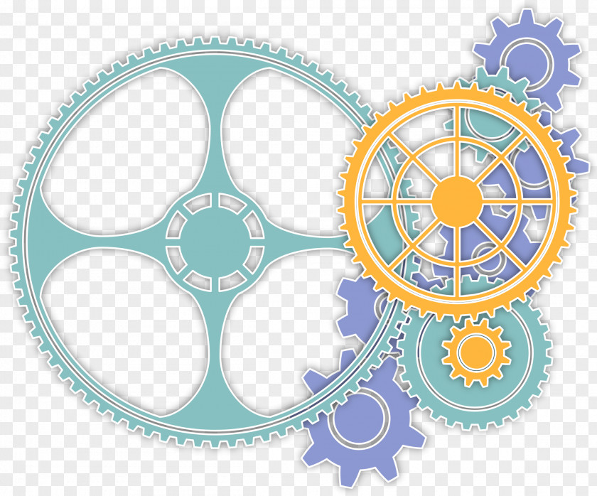 Steampunk Gear Color Wheel Clip Art PNG