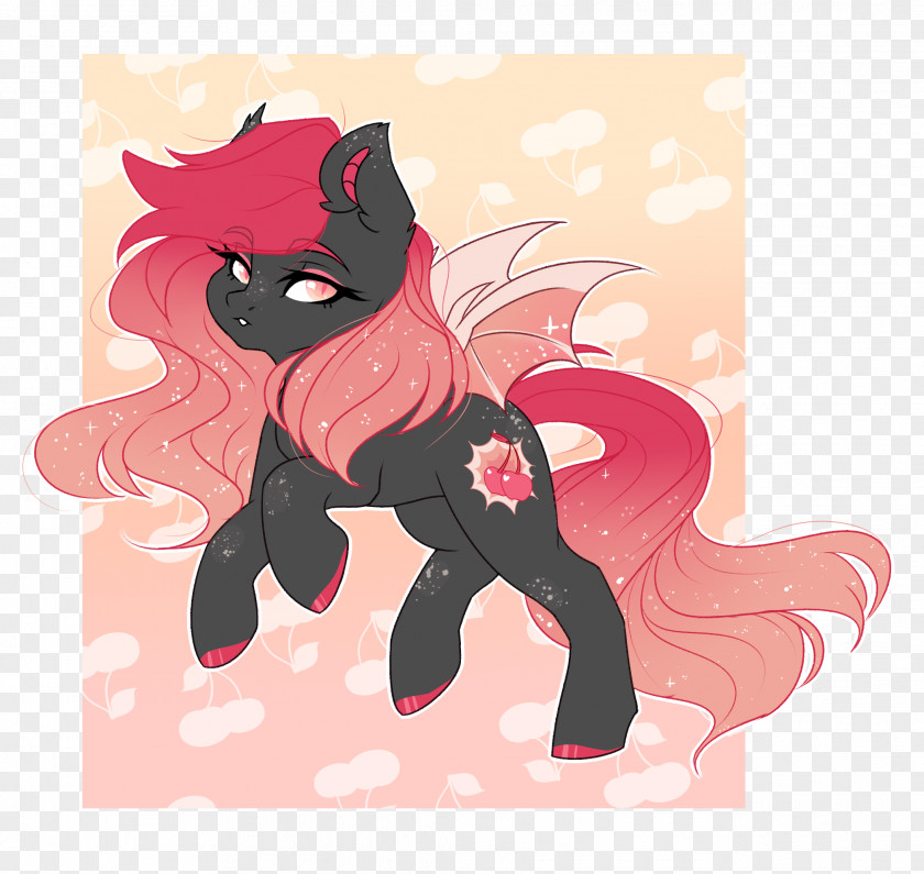 Cherry Pull Down Cat Horse Pony Legendary Creature PNG