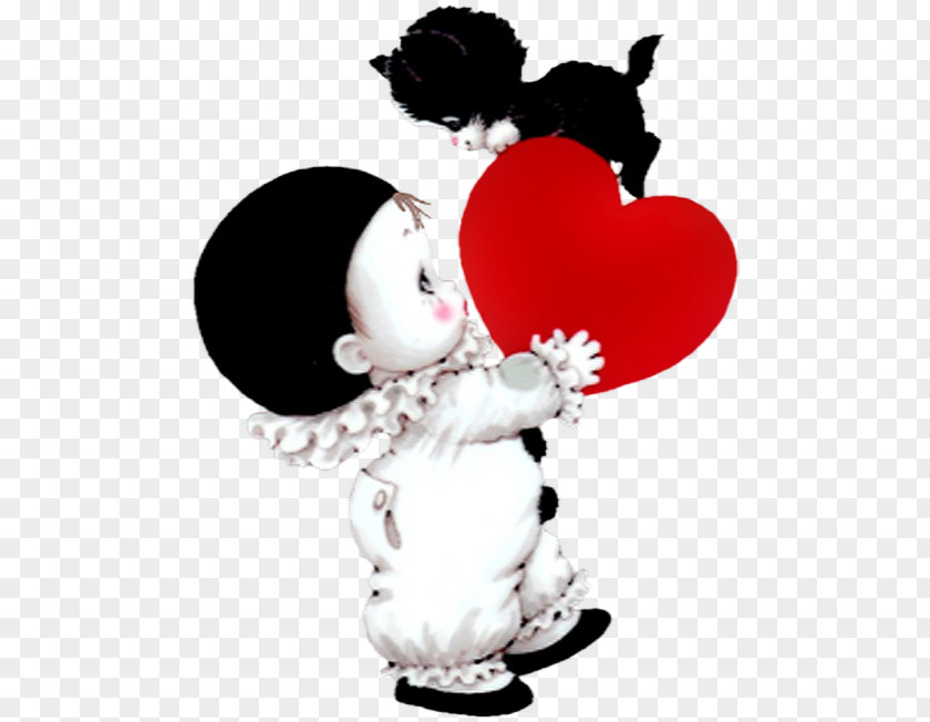 Cute Mime And Kitten With Heart Picture Passion Love Photography Drawing PNG
