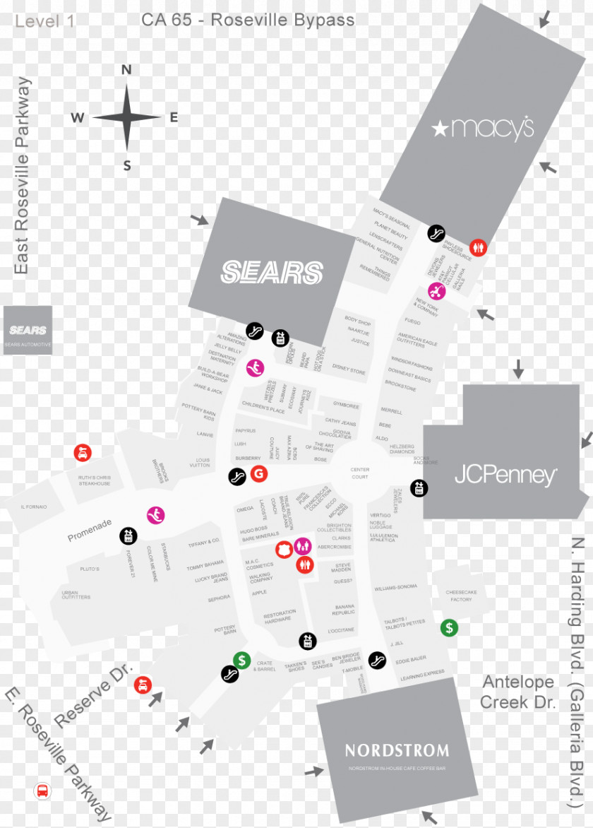 Map Westfield Annapolis Galleria At Roseville London Sawgrass Mills PNG