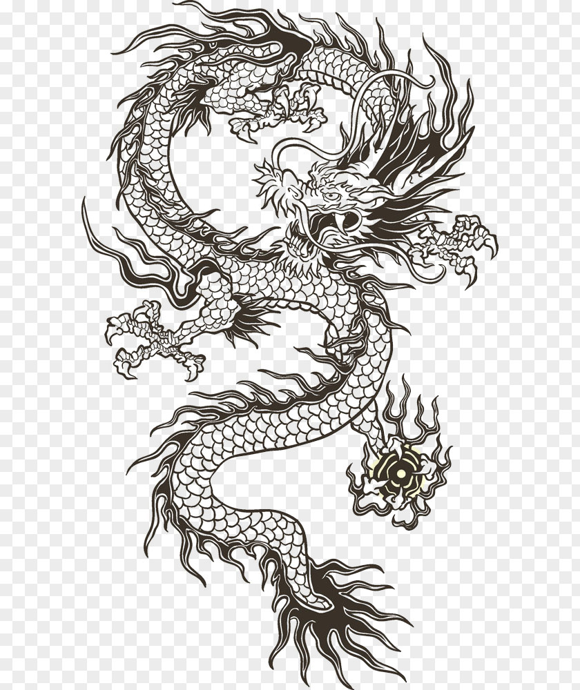 Chinese Dragon Totem Illustration PNG
