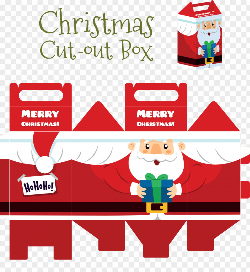 Santa Claus Christmas Day Paper Gift Box PNG