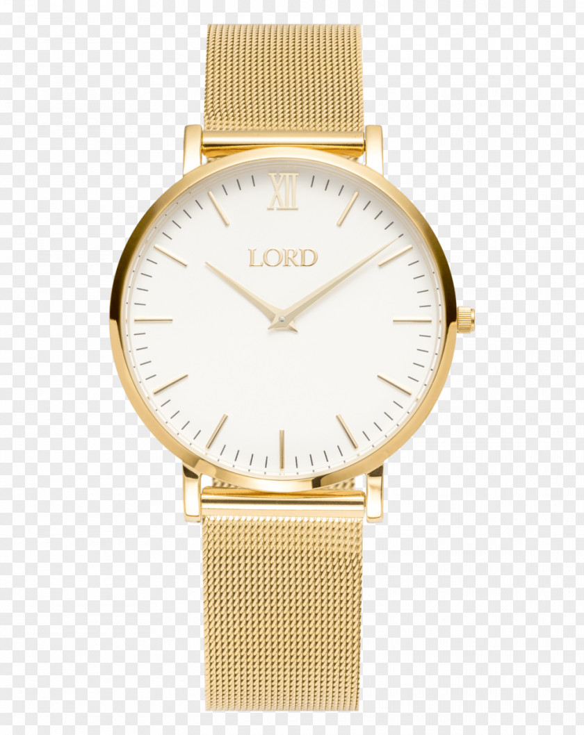 Classic Women's Day Watch Quartz Clock Chronograph Strap Gold PNG