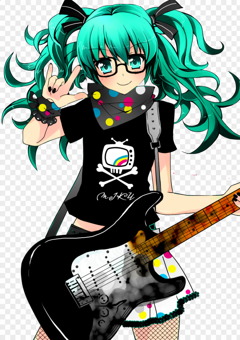 Hatsune Miku And Future Stars: Project Mirai Character Guitar Vocaloid PNG