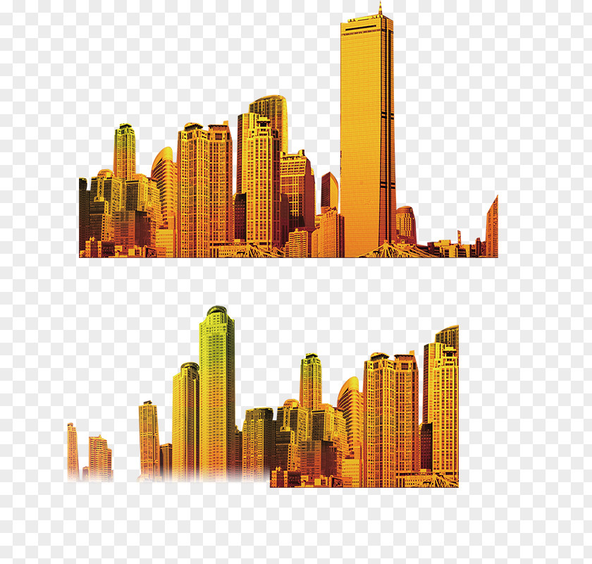 Golden City Pattern Download Clip Art PNG