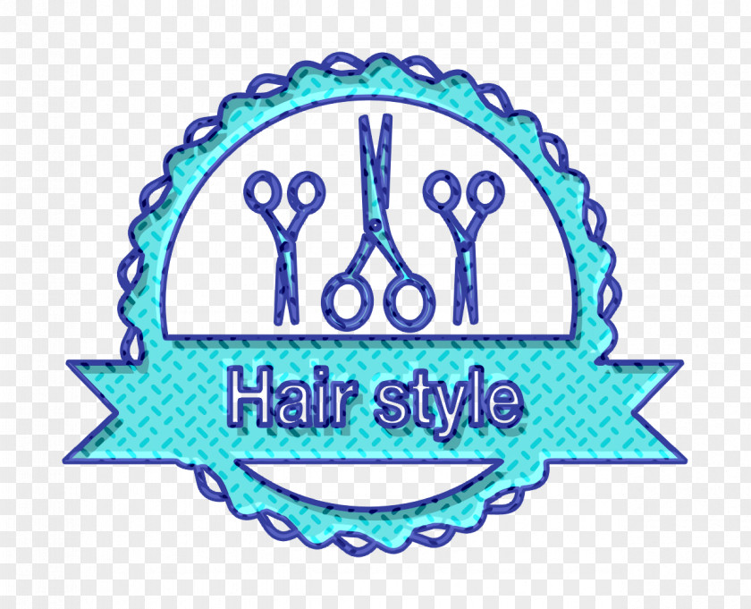 Hair Salon Badge With Scissors Icon Banner PNG