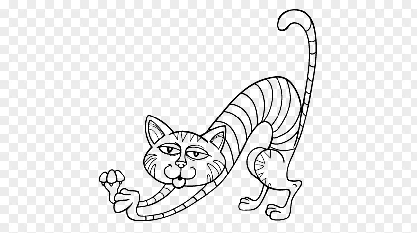 Cats Stretching Cat Coloring Book Drawing PNG
