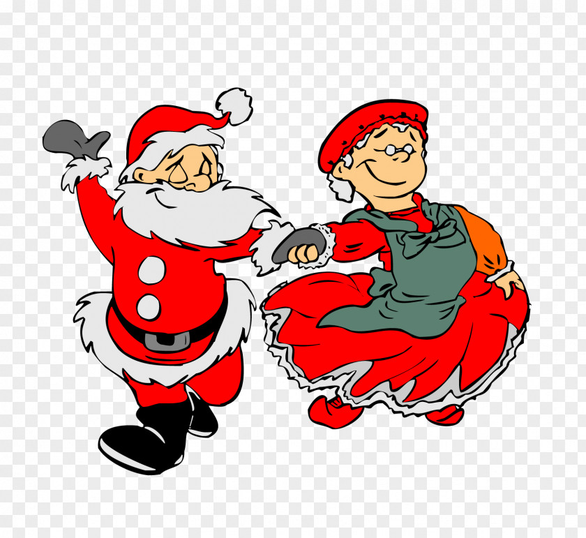 Santa Claus Vector Mrs. Reindeer Dance Animation PNG