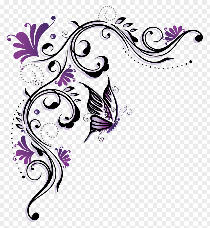 Swirls Butterfly Violet Purple Clip Art PNG