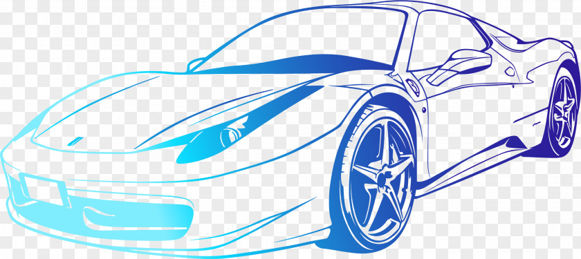 Vector Painted Cool Cars Sports Car Ferrari 458 Wall Decal PNG