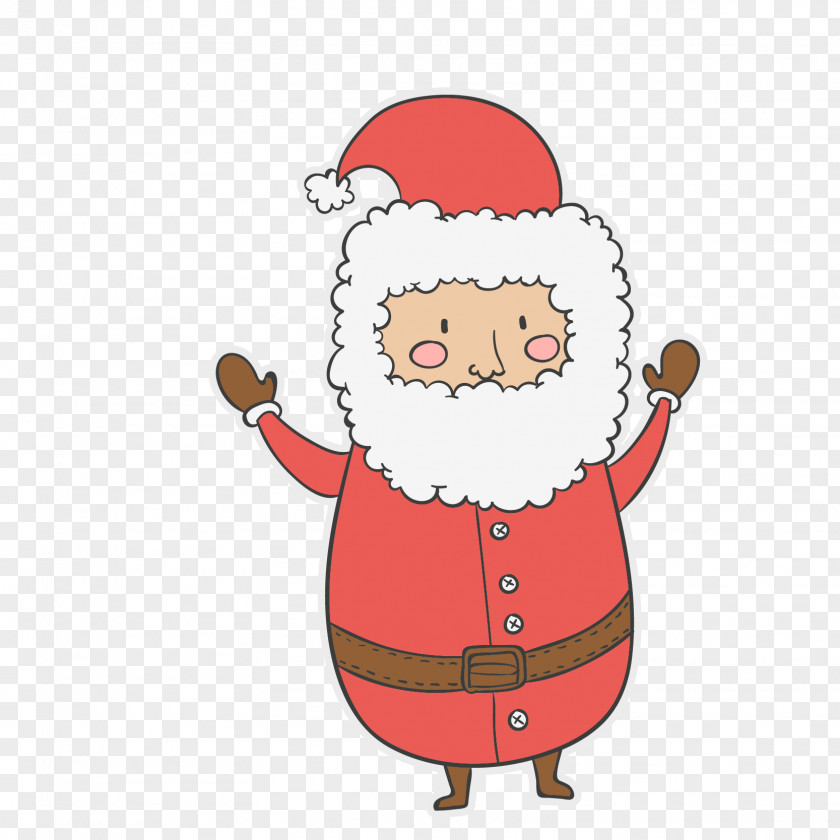 Vector Hand-drawn Cartoon Santa Claus Download PNG