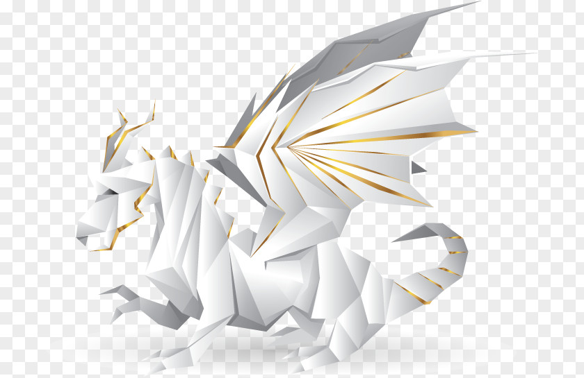 White Horse Folded Paper Origami Illustration PNG