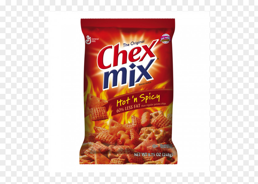 HOT SPICY Breakfast Cereal Pretzel Chex Mix Snack PNG