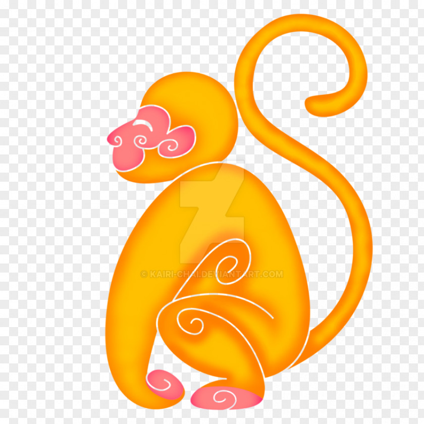Chinese Monkey Yellow Line Art Color Kairi Clip PNG