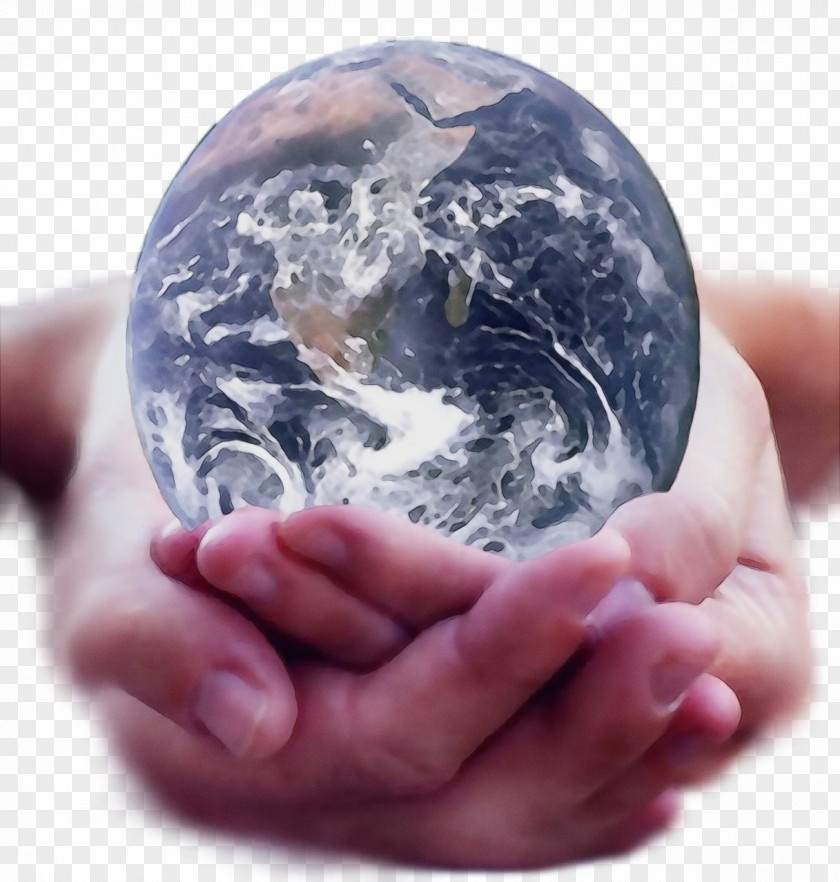 Space Rock Earth World Planet Hand Globe PNG