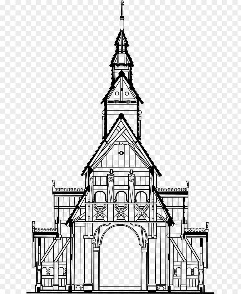 Church Gol Stave Steeple Medieval Architecture PNG