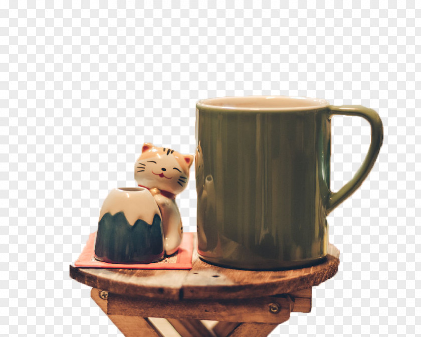 Coffee Cups And Cat Decorations Cup Cafe Kopi Luwak PNG